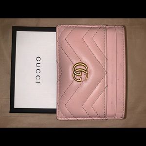 SOLD - Pink GG Marmont Card Holder